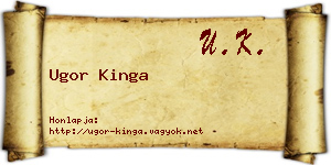 Ugor Kinga névjegykártya